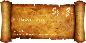 Szikszai Zia névjegykártya